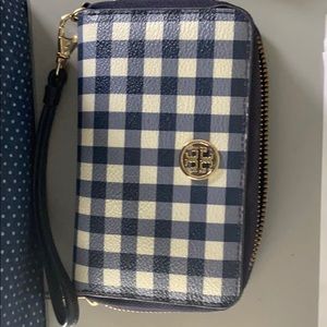 Tory Burch Gingham wristlet
